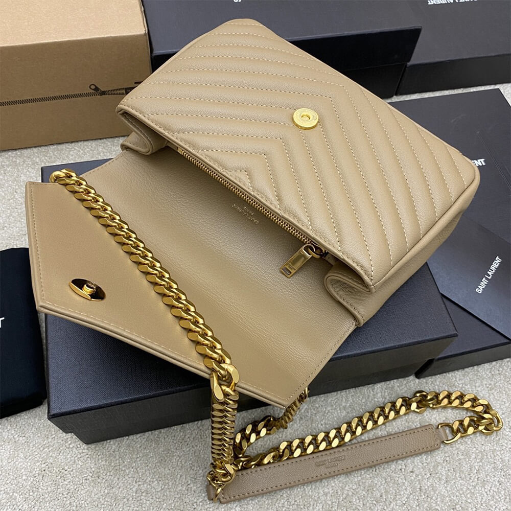 YSL College Medium Chain Bag In Quilted Leather - Replica Luxury Bags™