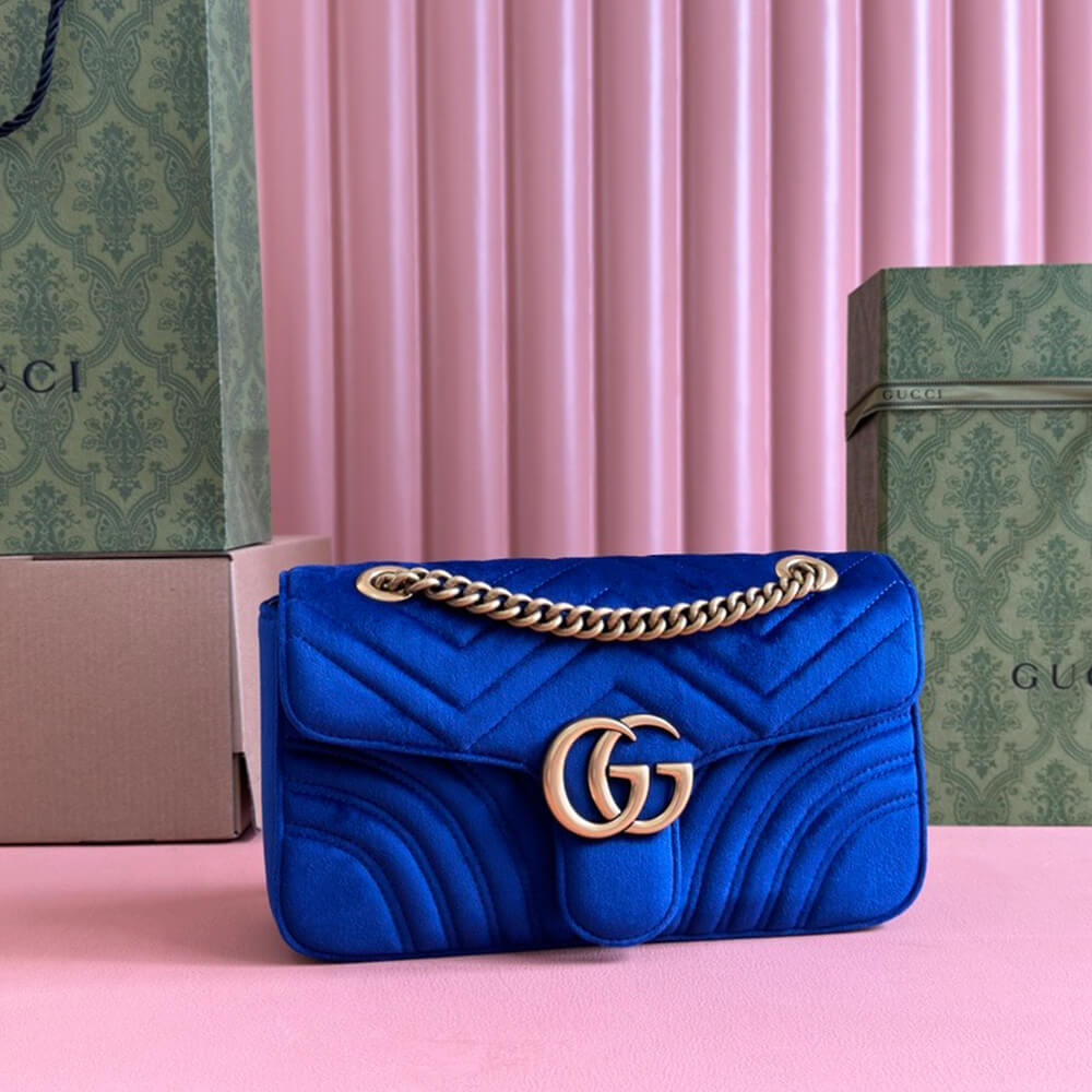 Gucci GG Velvet Small Marmont Shoulder Bag - Replica Luxury Bags™