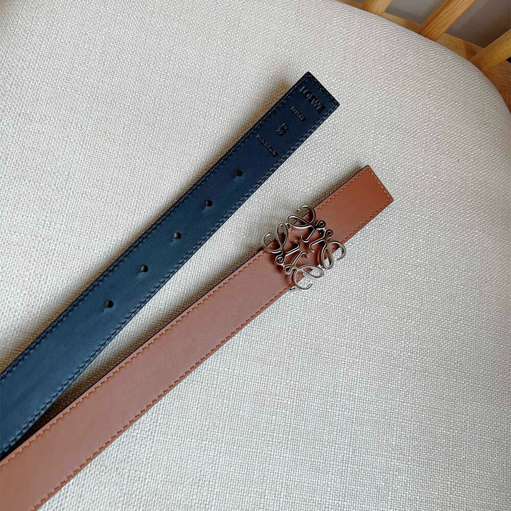 LOEWE Reversible Anagram belt in smooth calfskin 28mm - Replica Luxury Bags™