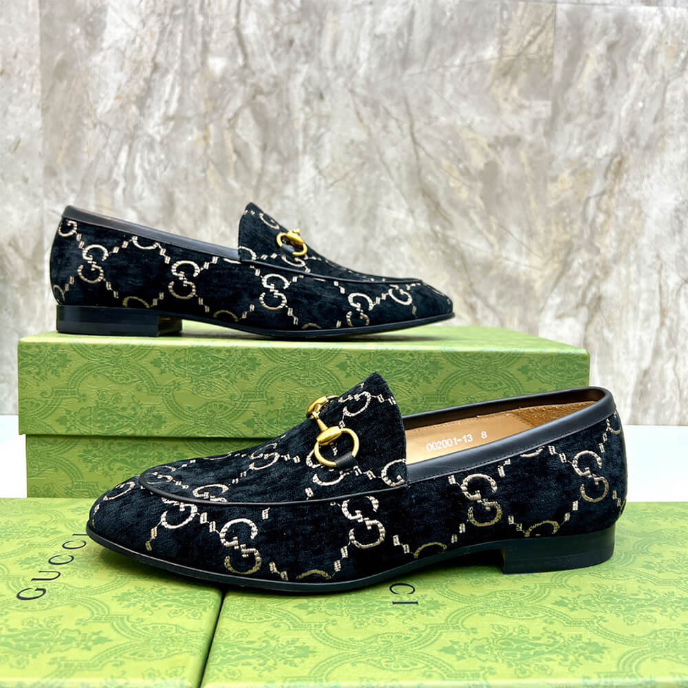 Gucci Velvet Men Loafers Shoes - Replica Luxury Bags™