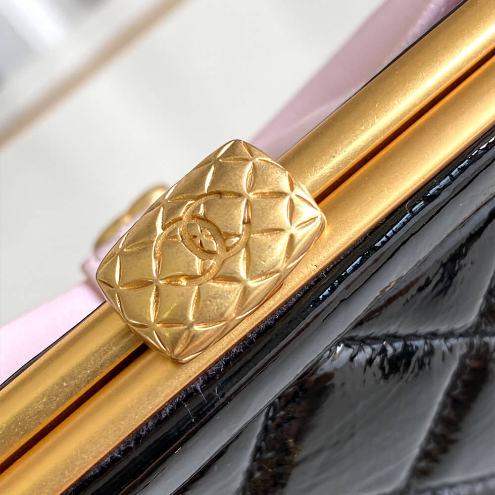 Chanel Clutch Pink Bow Kot Bag With Chain - Replica Luxury Bags™