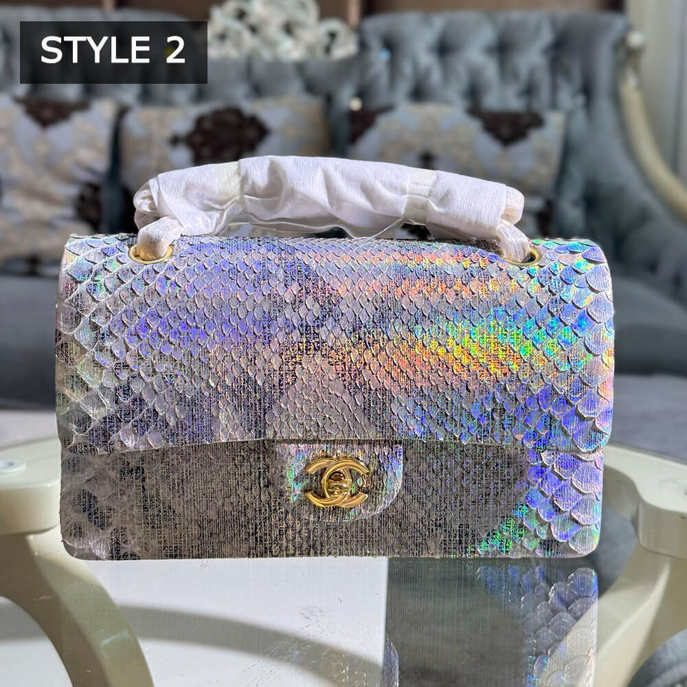 Chanel Classic Flap Medium Bag in Python - Replica Luxury Bags™