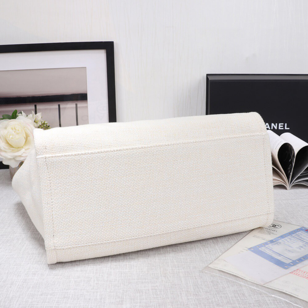 Chanel Woven Straw Raffia Striped Medium Deauville Tote Bag - Replica Luxury Bags™