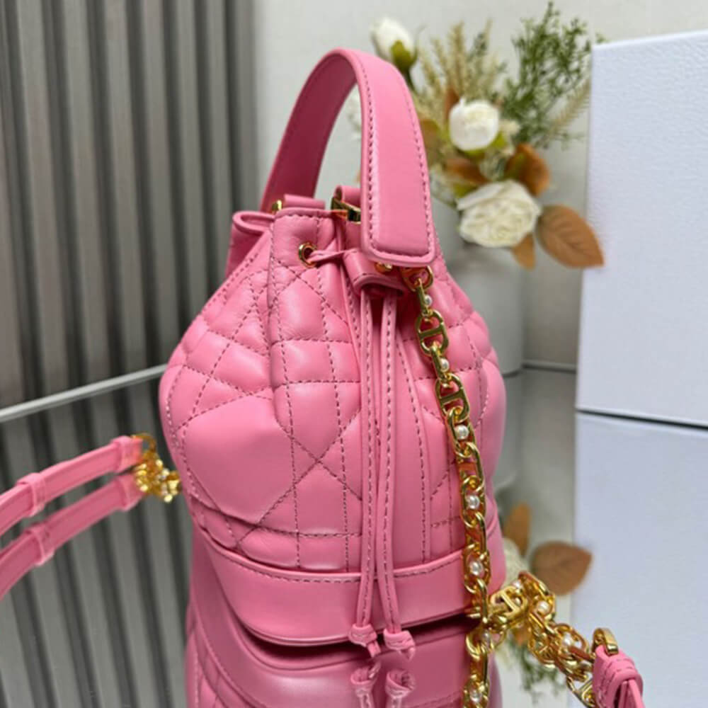 Dior Small Dior Jolie Bucket Bag in Cherry Pink - Replica Luxury Bags™