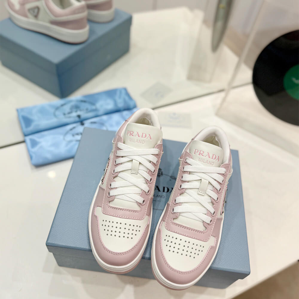 Prada Downtown Nappa Leather Sneakers Shoes - Replica Luxury Bags™