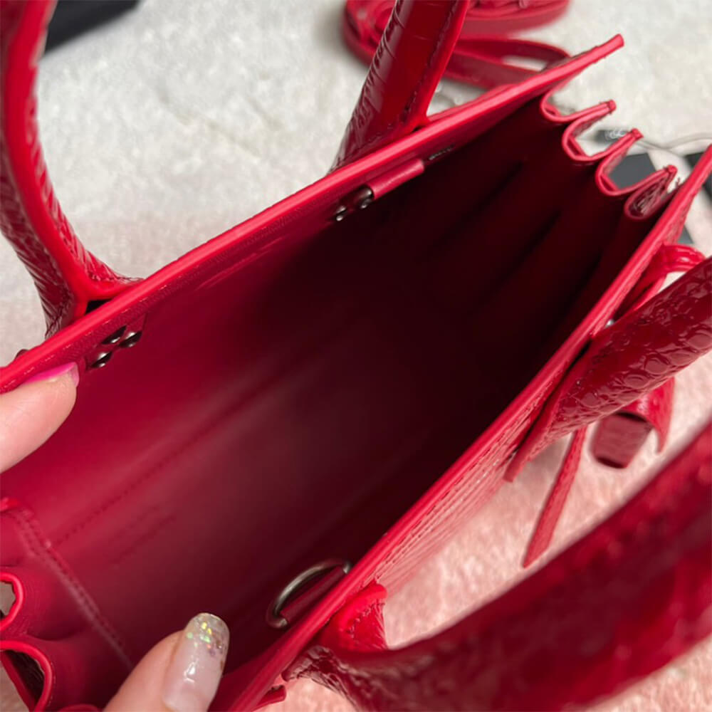 YSL Sac De Jour Nano Bag in Embossed Crocodile Shiny Leather - Replica Luxury Bags™