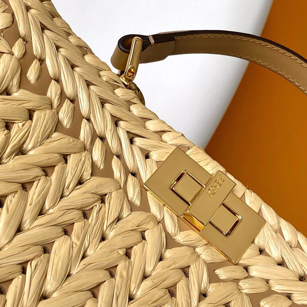 Fendi Peekaboo ISeeU Small Raffia Bag - Replica Luxury Bags™