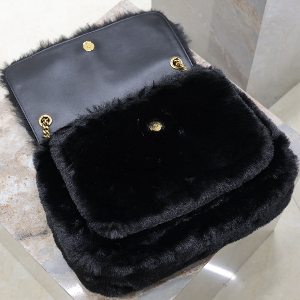YSL Niki Large Bag in Shearling - Replica Luxury Bags™