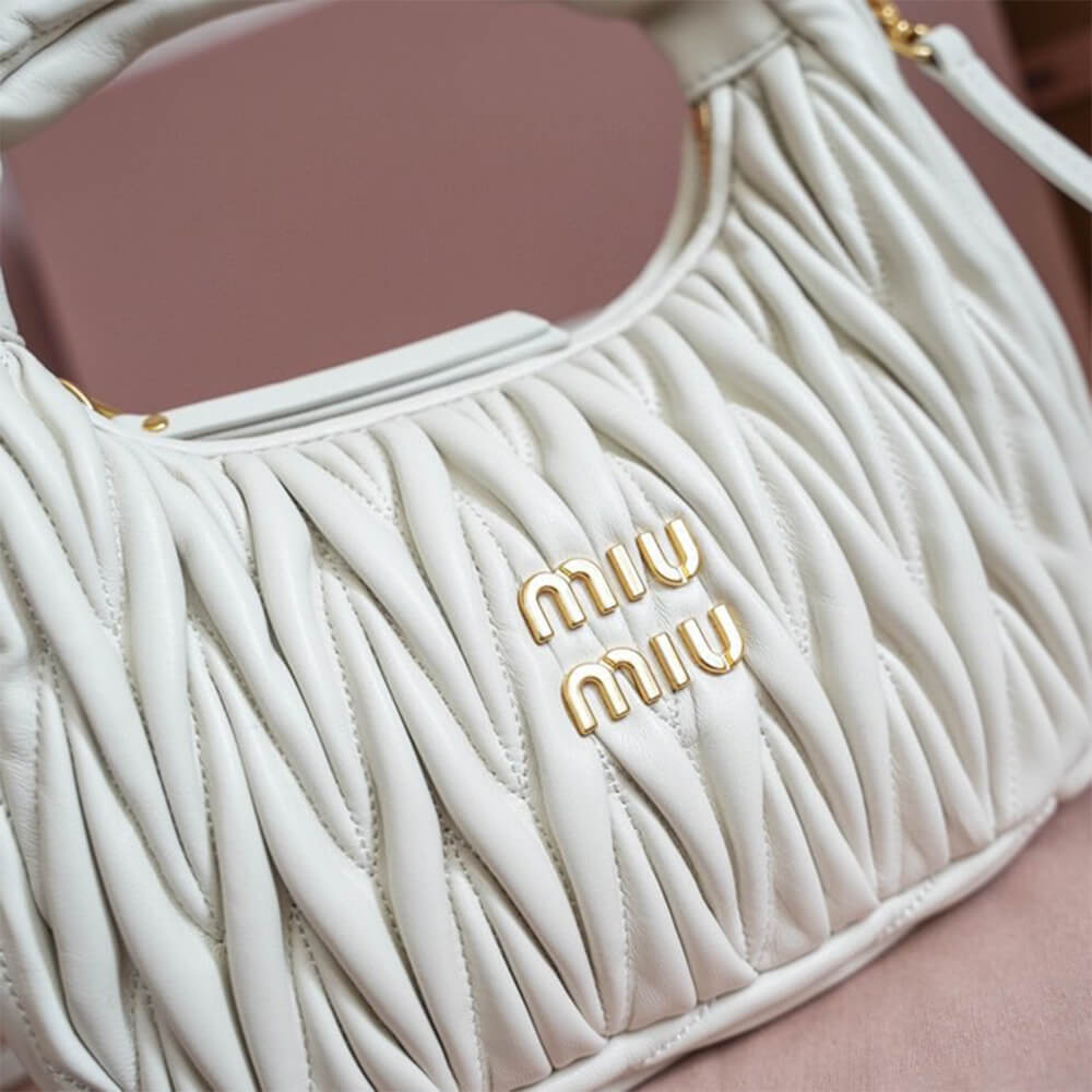 Miumiu Small Wander Matelasse Nappa Leather Hobo Bag - Replica Luxury Bags™