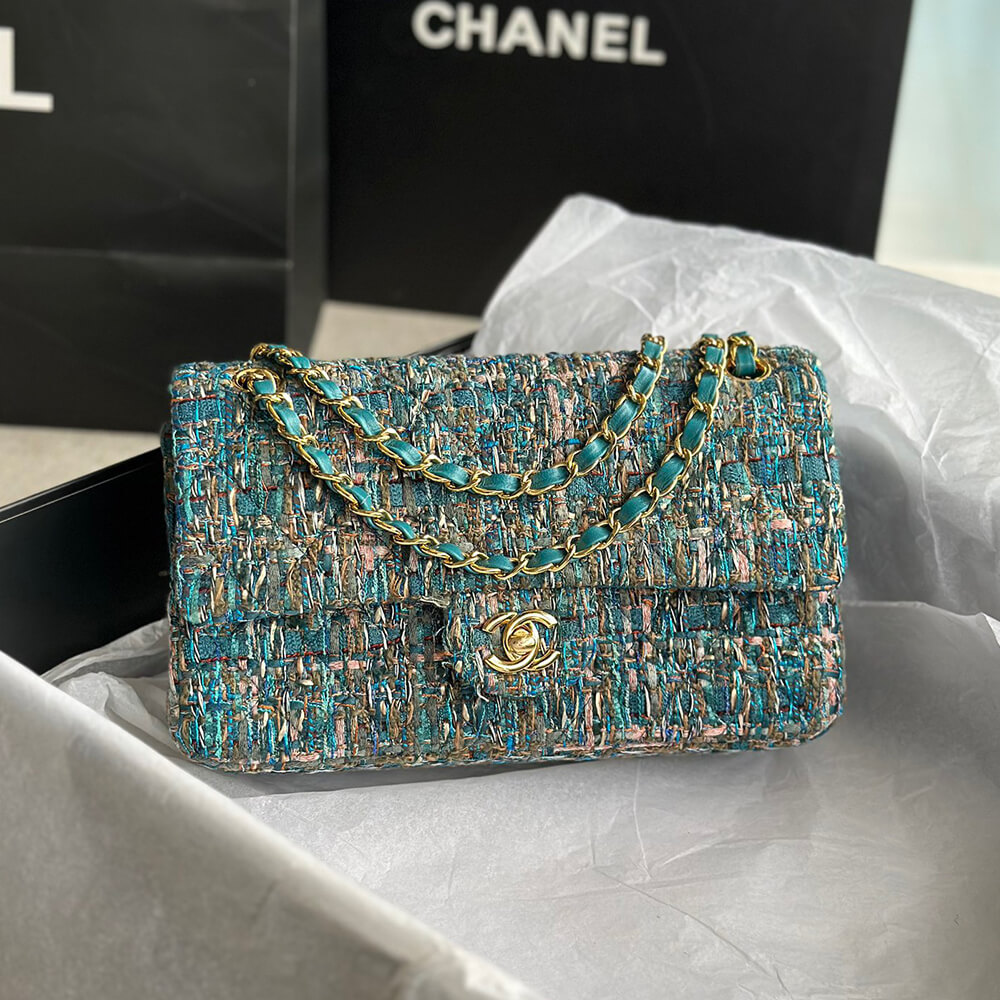 Chanel Tweed Medium Classic Flap Bag - Replica Luxury Bags™