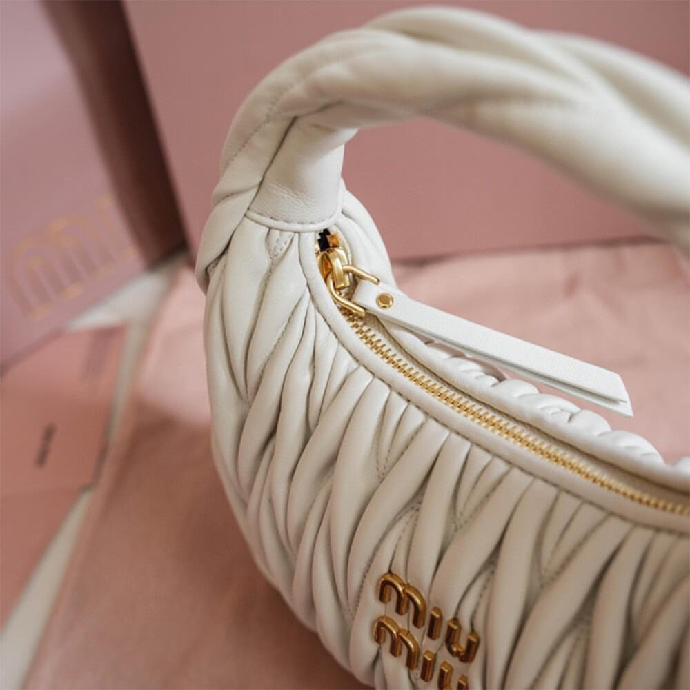 Miumiu Small Wander Matelasse Nappa Leather Hobo Bag - Replica Luxury Bags™