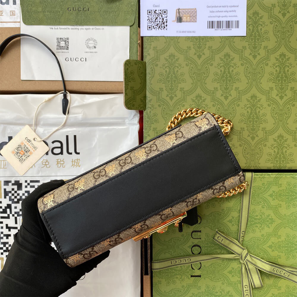 Gucci Padlock Small GG Bees Shoulder Bag - Replica Luxury Bags™