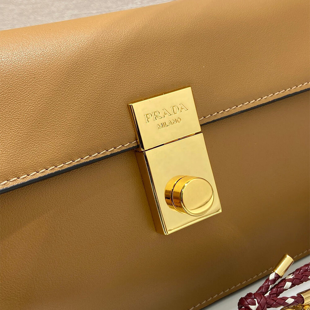 Prada Soft Sound Small Leather Shoulder Bag with C harms - Replica Luxury Bags™