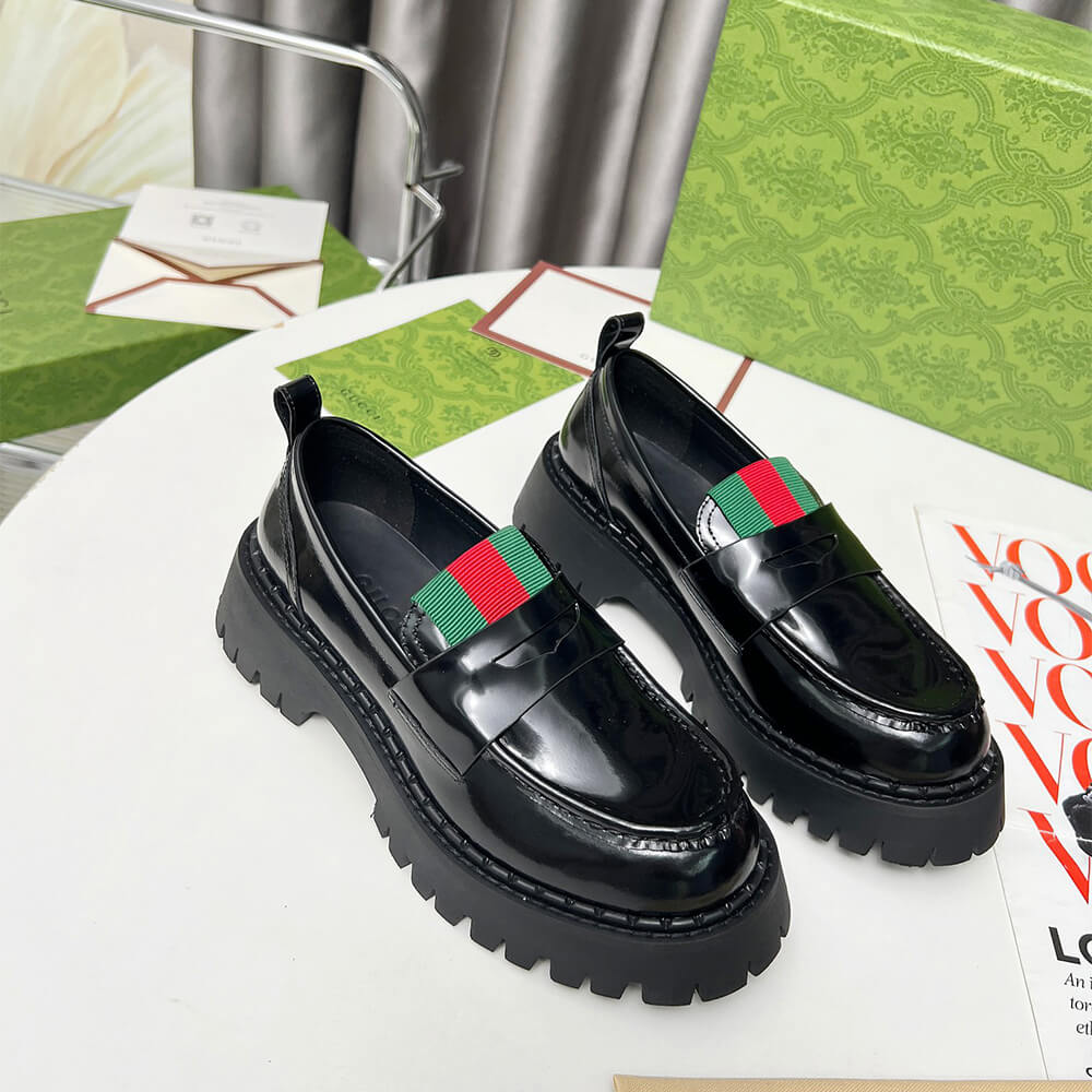 Gucci Women s loafer with Web Shoes - Replica Luxury Bags™