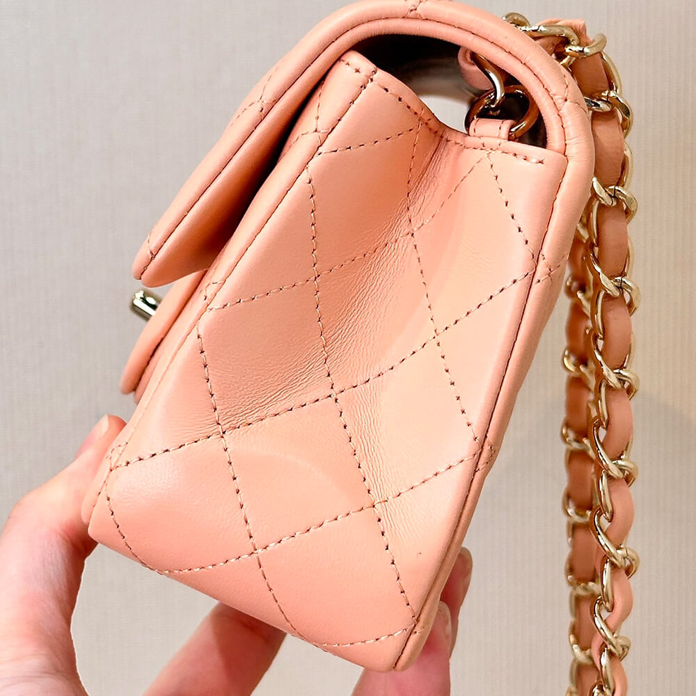 Chanel Small Classic Handbag in Light Orange - Replica Luxury Bags™