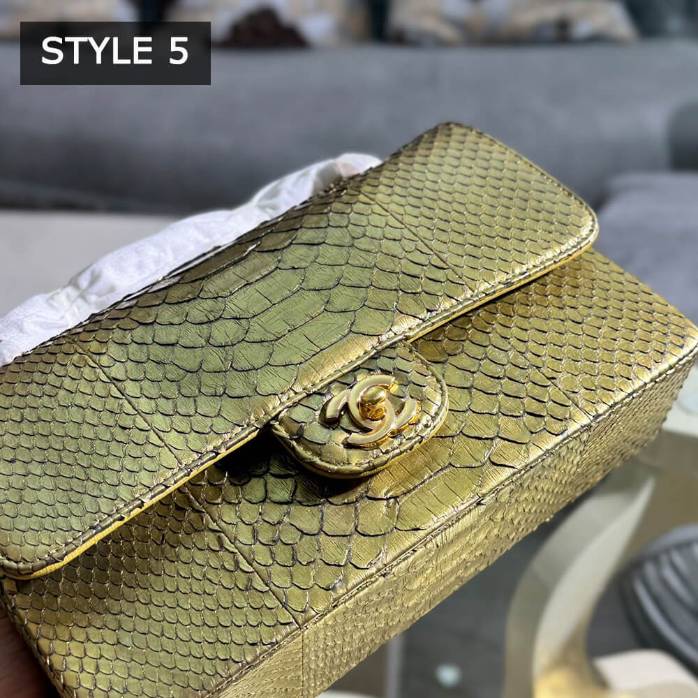 Chanel Classic Flap Medium Bag in Python - Replica Luxury Bags™