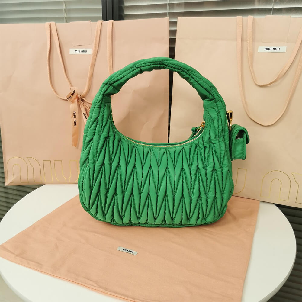 Miumiu Wander Matelasse Regenerated Nylon Hobo Bag - Replica Luxury Bags™