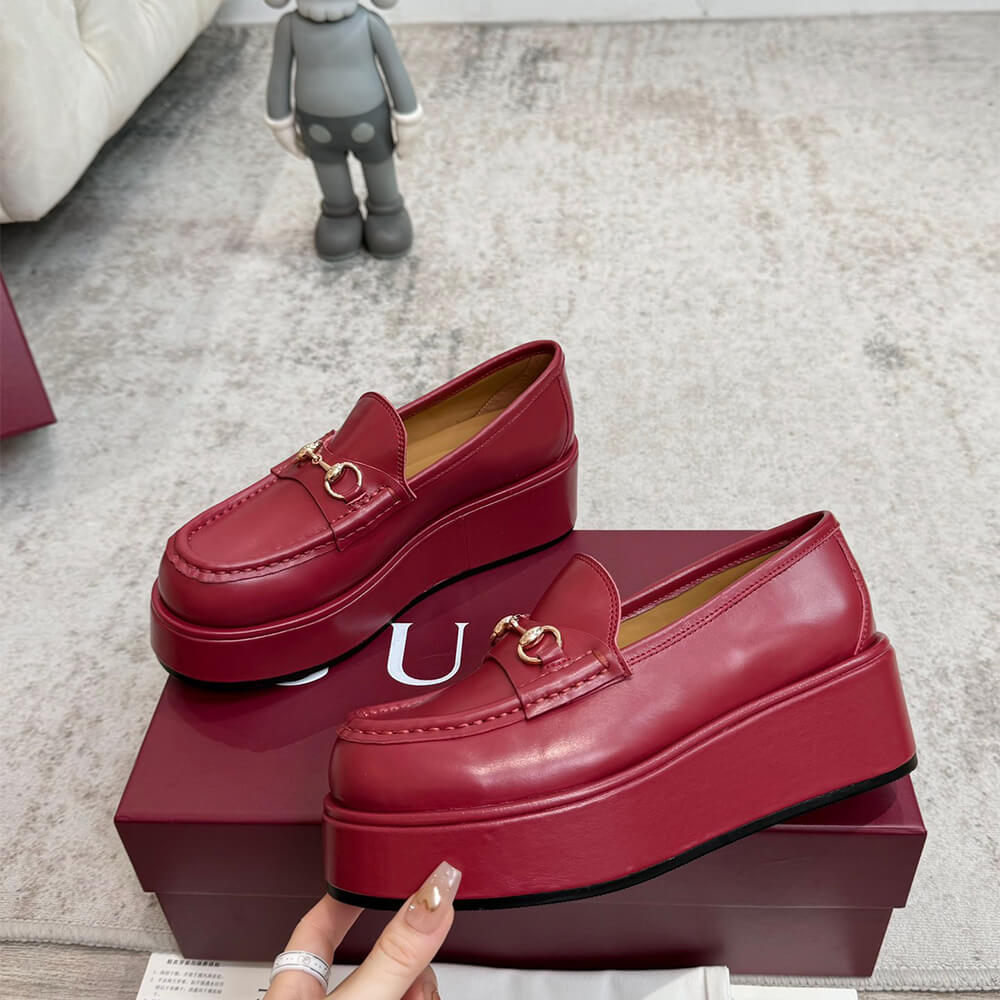 Gucci Women s Horsebit wedge loafer Shoes - Replica Luxury Bags™