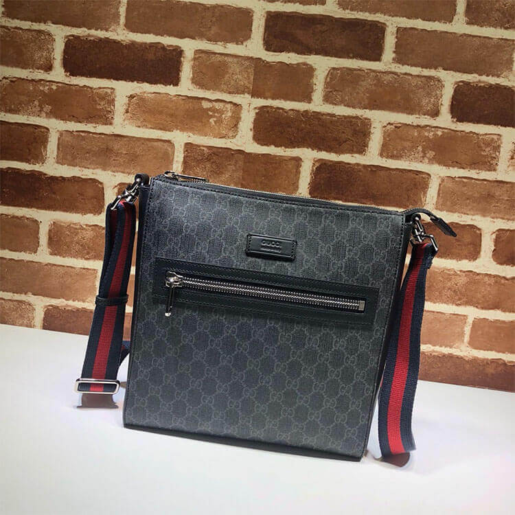 Gucci GG Black Messenger Bag - Replica Luxury Bags™
