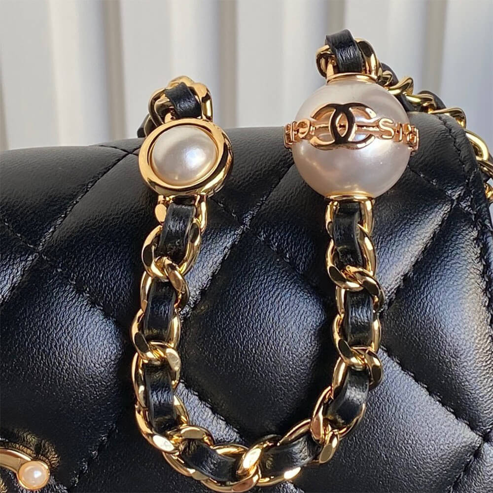 Chanel Flap Phone Holder Bag with Chain - Replica Luxury Bags™