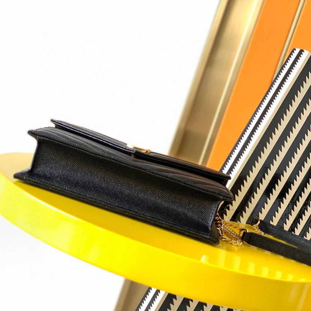 YSL Cassandre Envelope Chain Wallet Bag in Grain De Poudre Leather - Replica Luxury Bags™