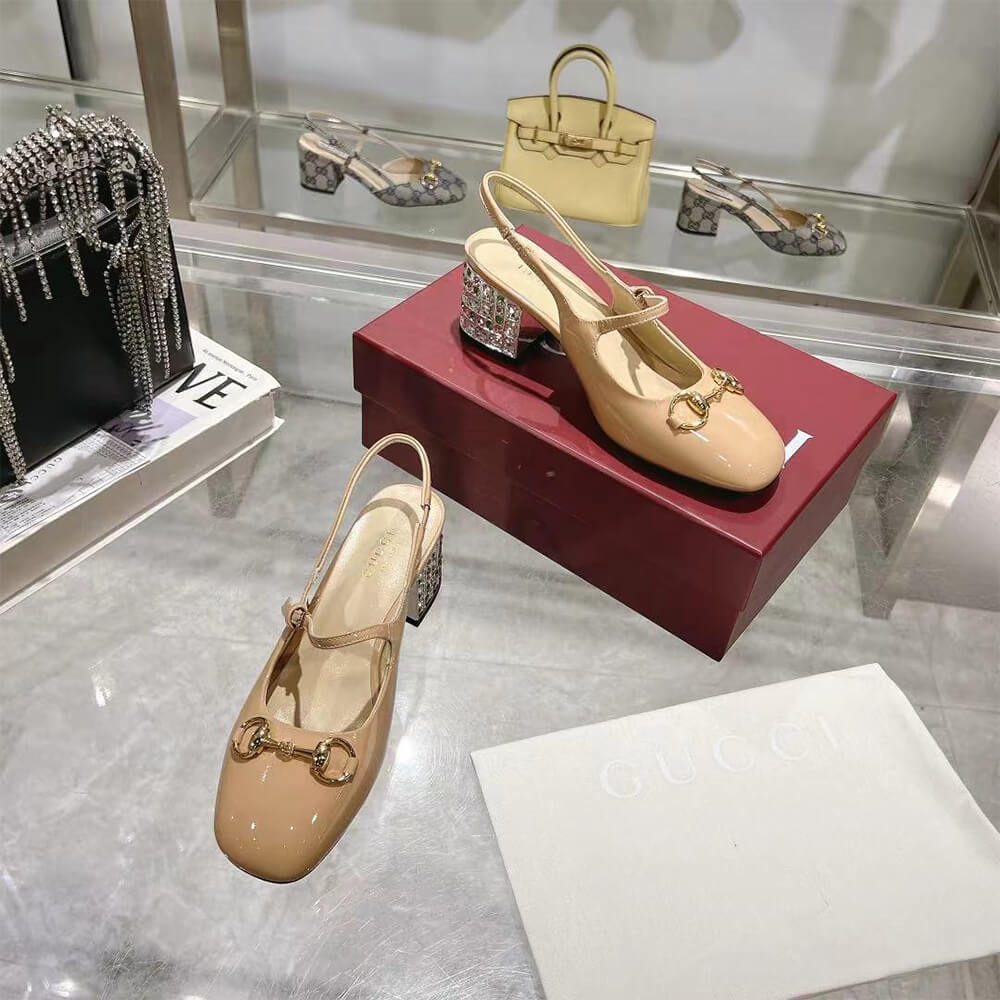 Gucci Women s Horsebit pump with Crystals Shoes - Replica Luxury Bags™