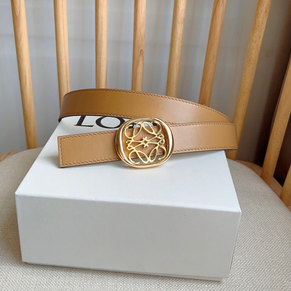 LOEWE Reversible Anagram Ellipse belt in smooth calfskin 28mm - Replica Luxury Bags™