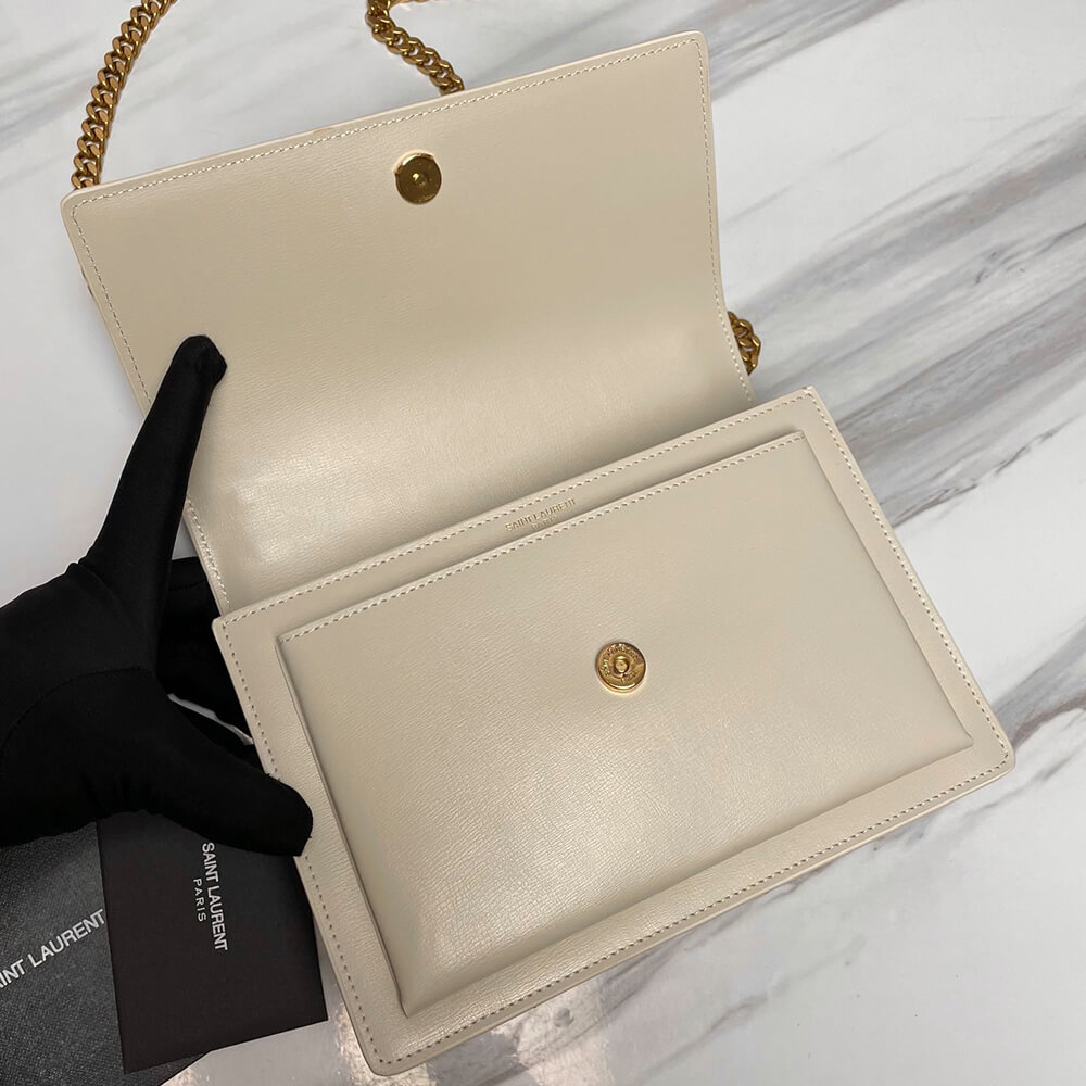 YSL Sunset Medium Chain Bag in Smooth Leather - Replica Luxury Bags™