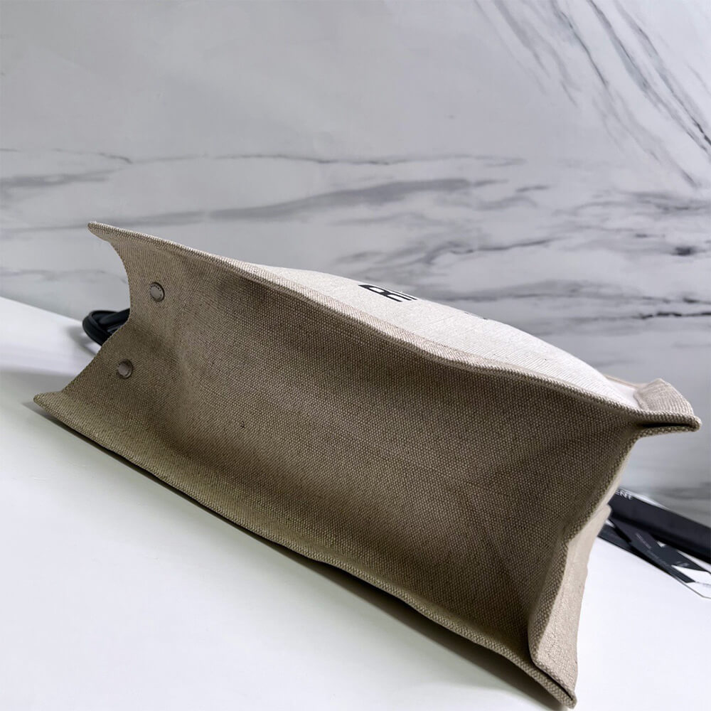 YSL Rive Gauche Tote Bag In Linen And Leather - Replica Luxury Bags™