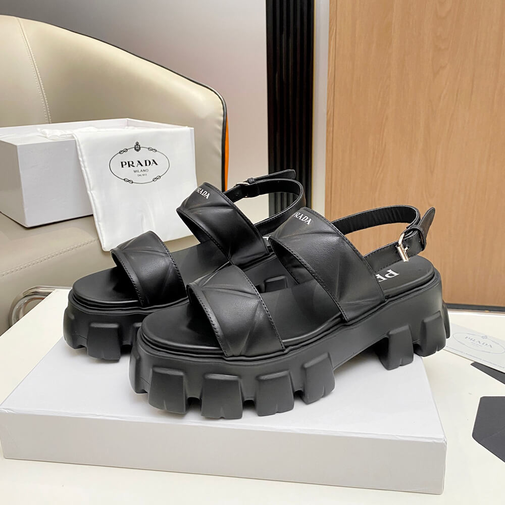 Prada Monolith leather sandals Shoes - Replica Luxury Bags™