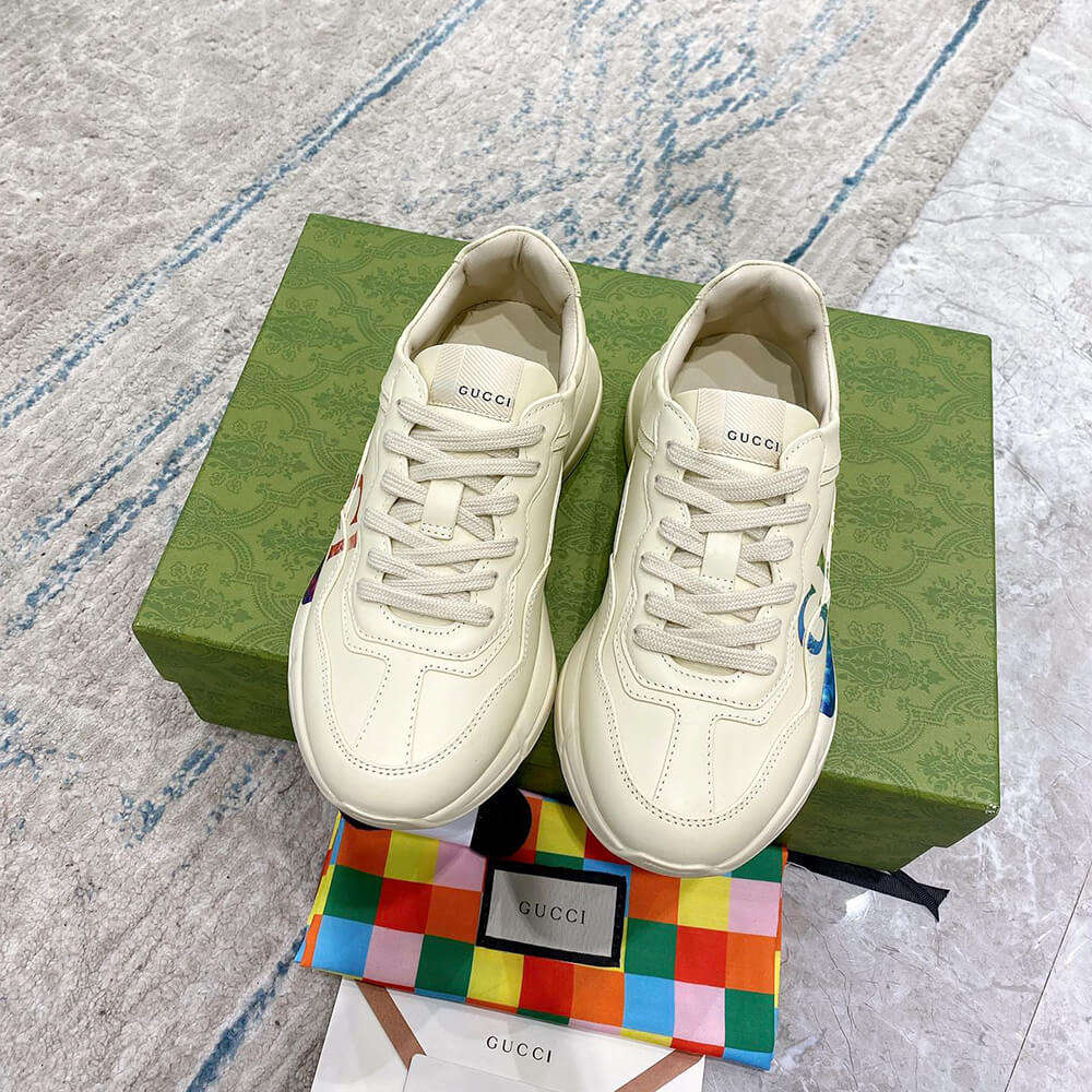 Rhyton sneaker with Gucci print Shoes - Replica Luxury Bags™