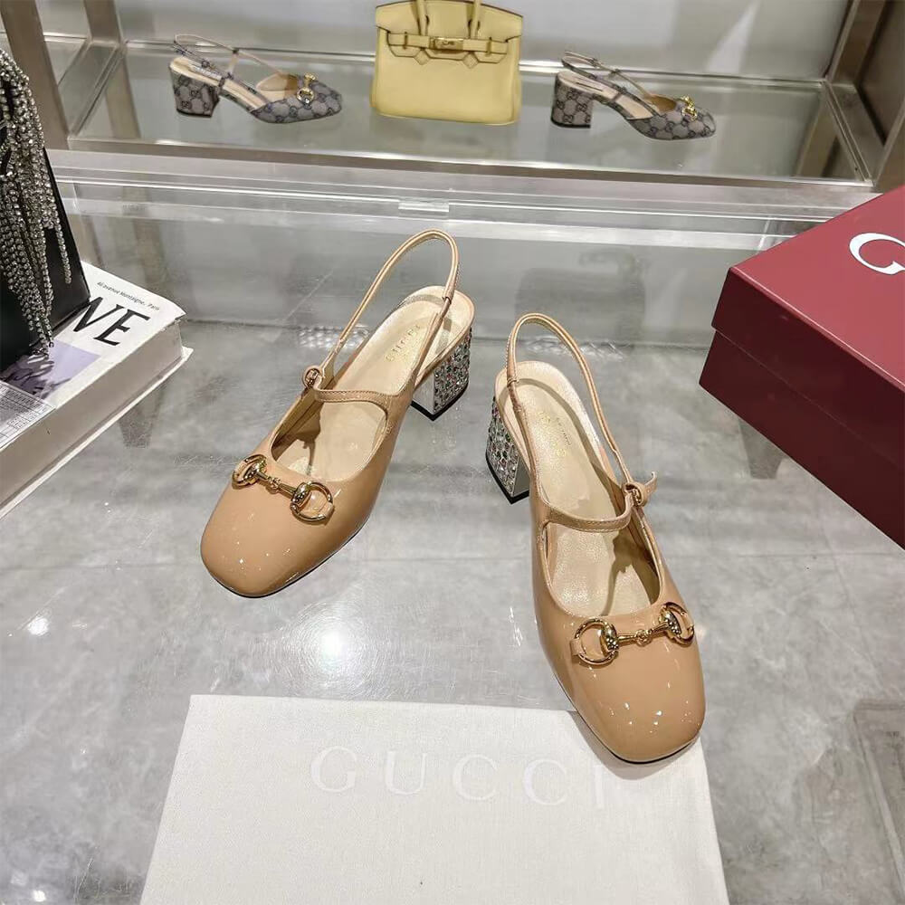 Gucci Women s Horsebit pump with Crystals Shoes - Replica Luxury Bags™