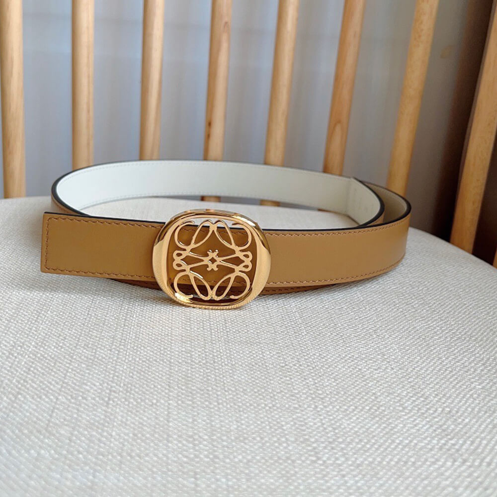 LOEWE Reversible Anagram Ellipse belt in smooth calfskin 28mm - Replica Luxury Bags™