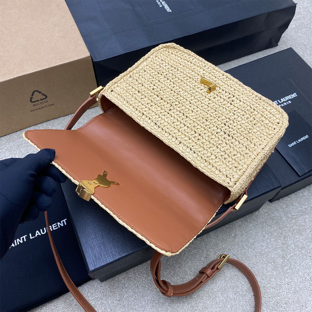 YSL Solferino Medium Satchel Raffia Bag - Replica Luxury Bags™