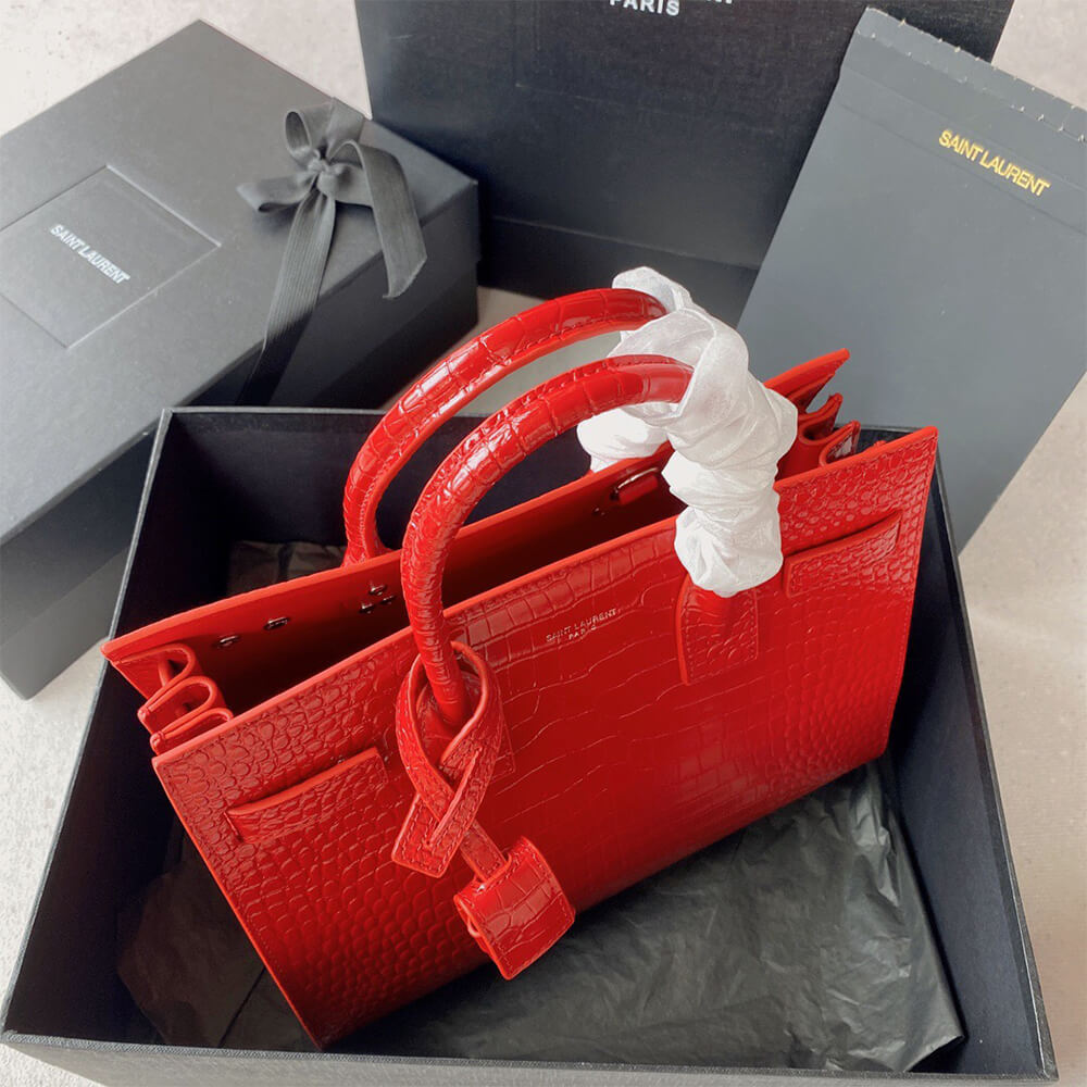 YSL Sac De Jour Baby Bag in Crocodile-Embossed - Replica Luxury Bags™