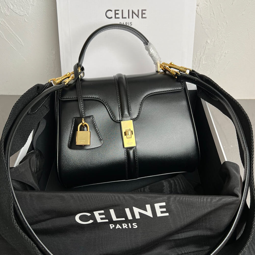 Celine Small 16 Bag in Satinated Calfskin - Replica Luxury Bags™