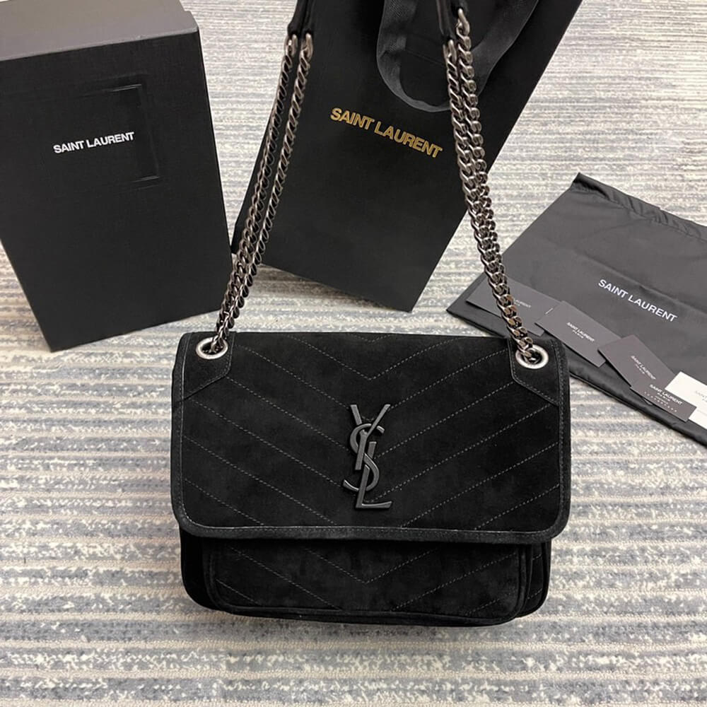 YSL Saint Laurent Niki Medium Bag in Suede - Replica Luxury Bags™