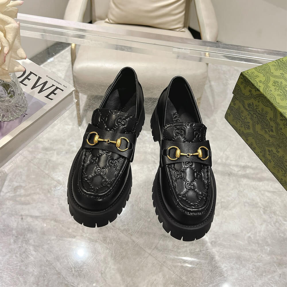 Gucci Women s Horsebit loafer with lug sole Shoes - Replica Luxury Bags™