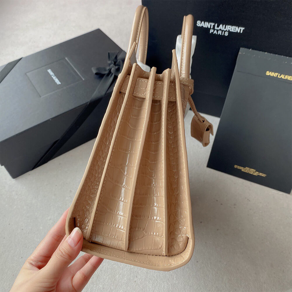 YSL Sac De Jour Baby Bag In Crocodile-Embossed - Replica Luxury Bags™