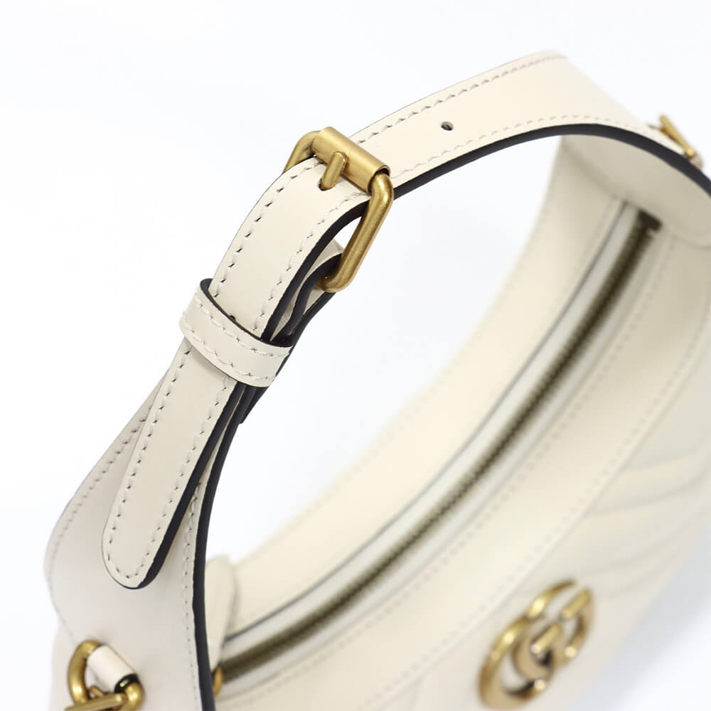 Gucci GG Marmont Half-moon-shaped Mini Bag in White - Replica Luxury Bags™