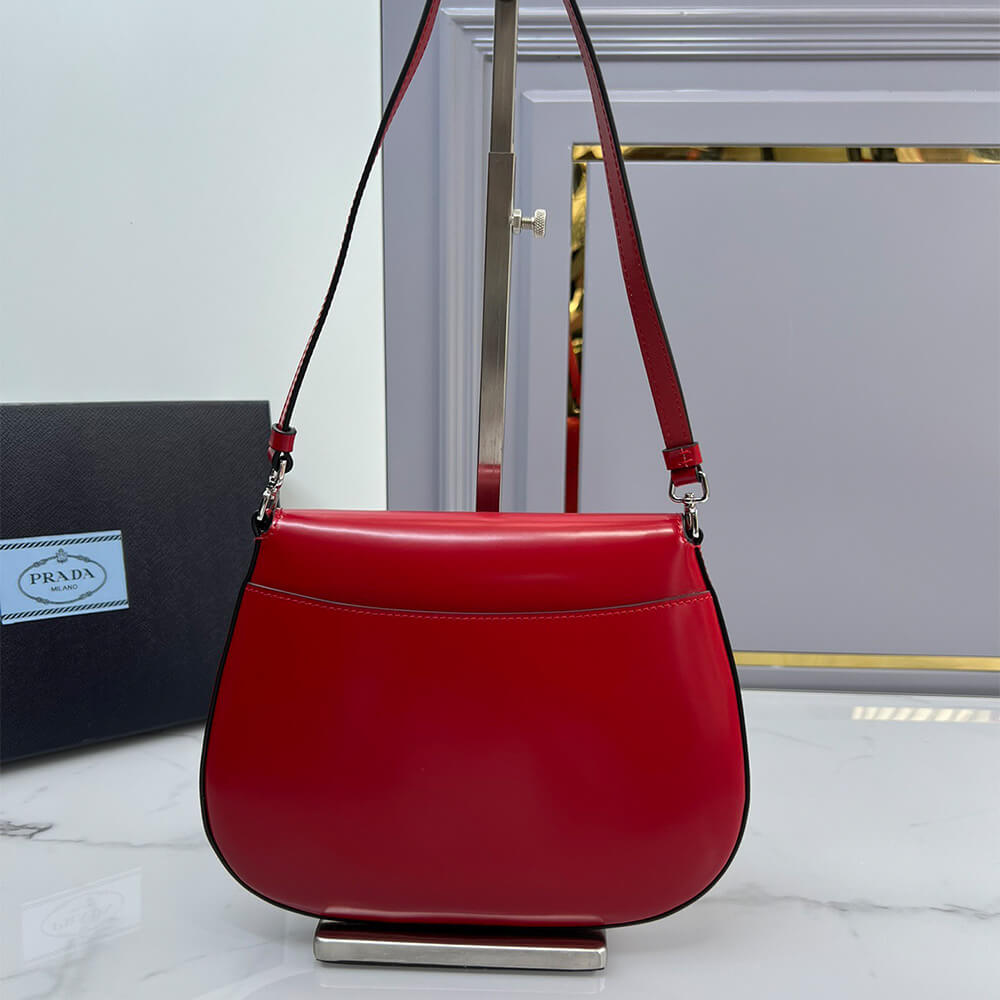 Small Prada Cleo Brushed Leather Shoulder Bag with Flap - Replica Luxury Bags™