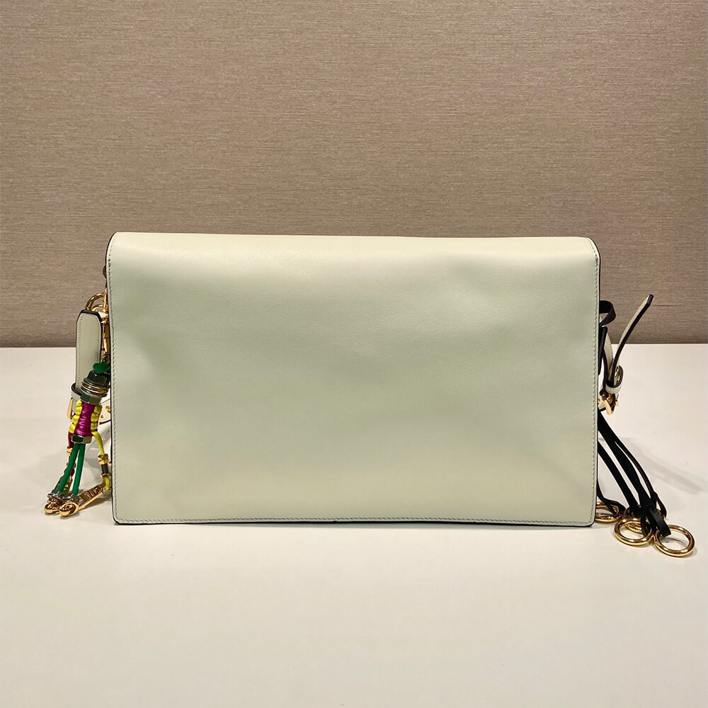 Prada Soft Sound large leather shoulder bag with charms - Replica Luxury Bags™