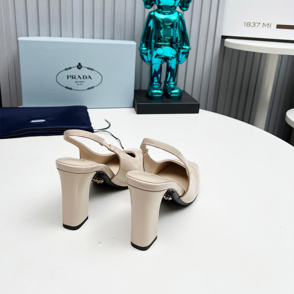 Prada Patent Leather Slingback Pumps 85 mm Shoes - Replica Luxury Bags™