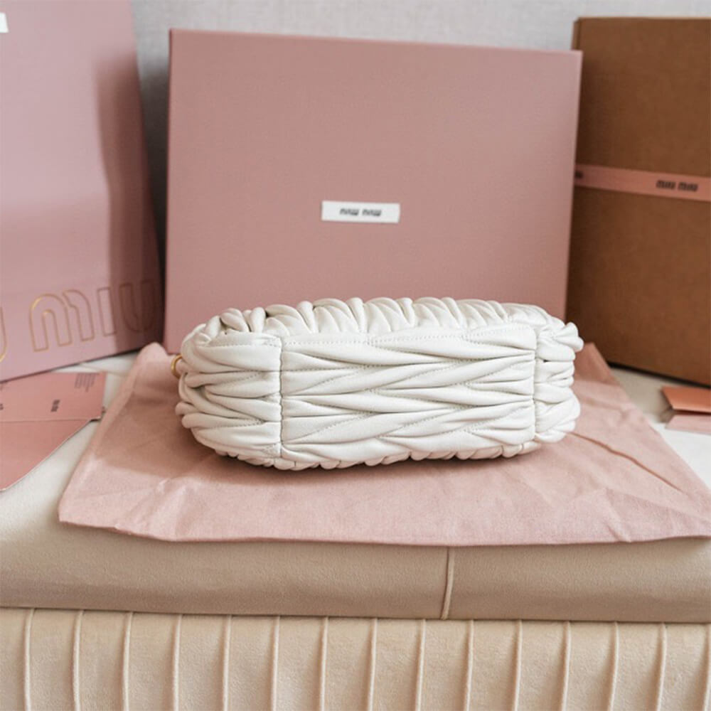 Miumiu Small Wander Matelasse Nappa Leather Hobo Bag - Replica Luxury Bags™