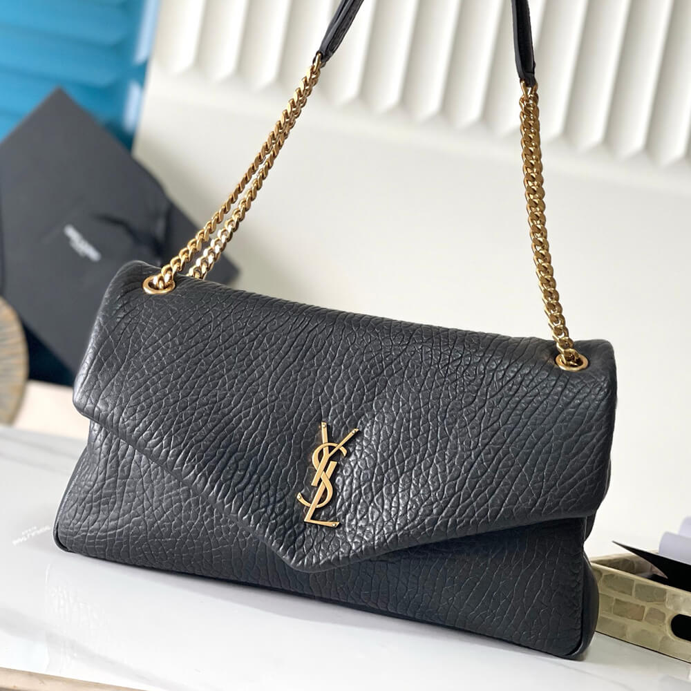 YSL Calypso Large Bag in Grained Lambskin - Replica Luxury Bags™
