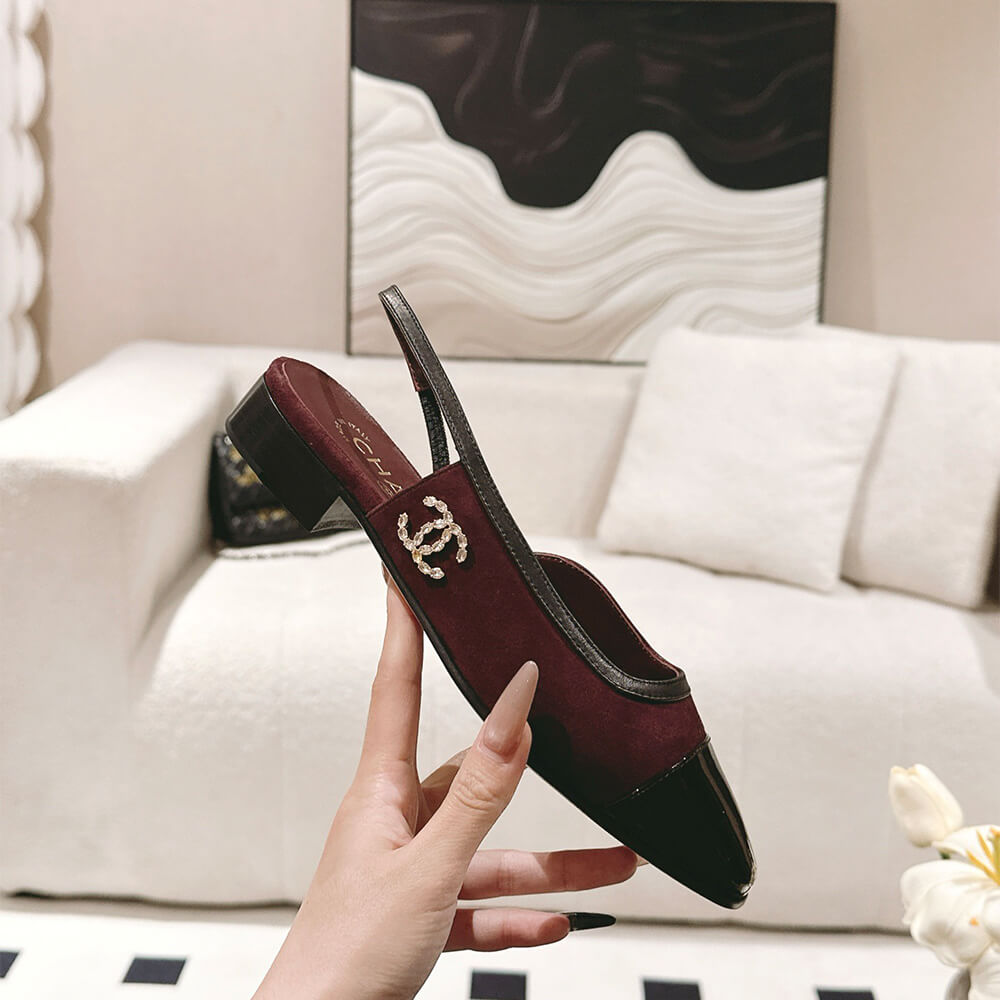 Chanel Diamond Buckle Slingbacks Shoes - Replica Luxury Bags™