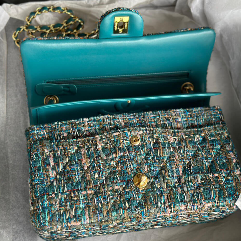 Chanel Tweed Medium Classic Flap Bag - Replica Luxury Bags™