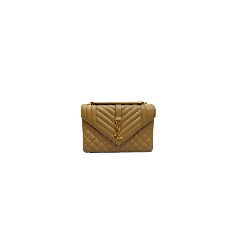 YSL Envelope Medium Bag in Grained Leather - Replica Luxury Bags™