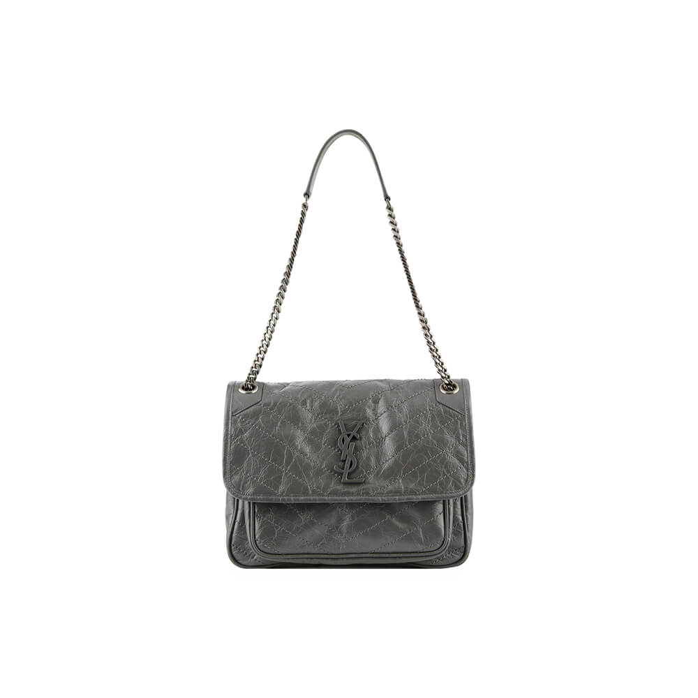 YSL SAINT LAURENT NIKI MEDIUM BAG IN CRINKLED VINTAGE LEATHER - Replica Luxury Bags™