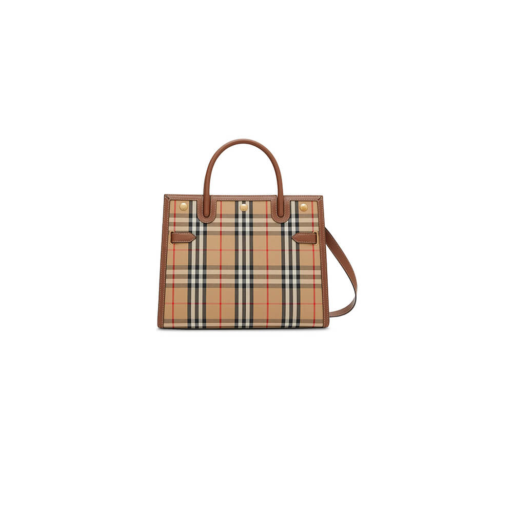 Burberry Small Vintage Check Two Handle Title Bag - Replica Luxury Bags™